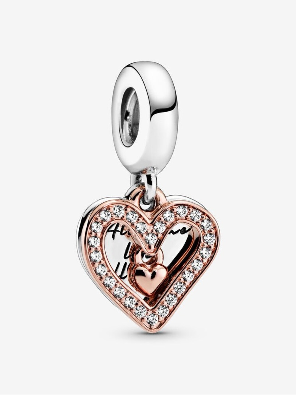 Pandora Sparkling Freehand Heart Dangle Charm